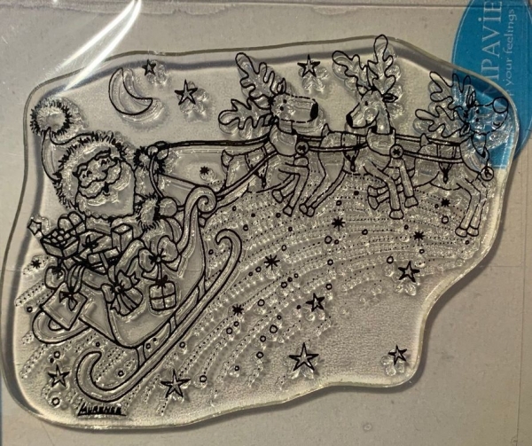 Clear Stamp Laurence Collection, Weihnachtsmann mit Schlitten (Santas sleigh)